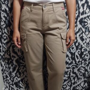 Men's Tan Cargo Chinos - Classic Straight Fit Bin 13